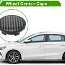 Universal Wheel Center Caps Hub Caps Rim Center Caps Plastic 1 Pcs for Ford for Chevy with Black Carbon Fiber Pattern Sticker OD: 65mm/2.56" Black