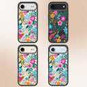 for iPhone 17 Air Case - [6.6 ft Military-Grade Drop Protection] [Anti-Peel Technology] Clear Black TPU Bumper Case with Cute Design (Colorful Blooming)