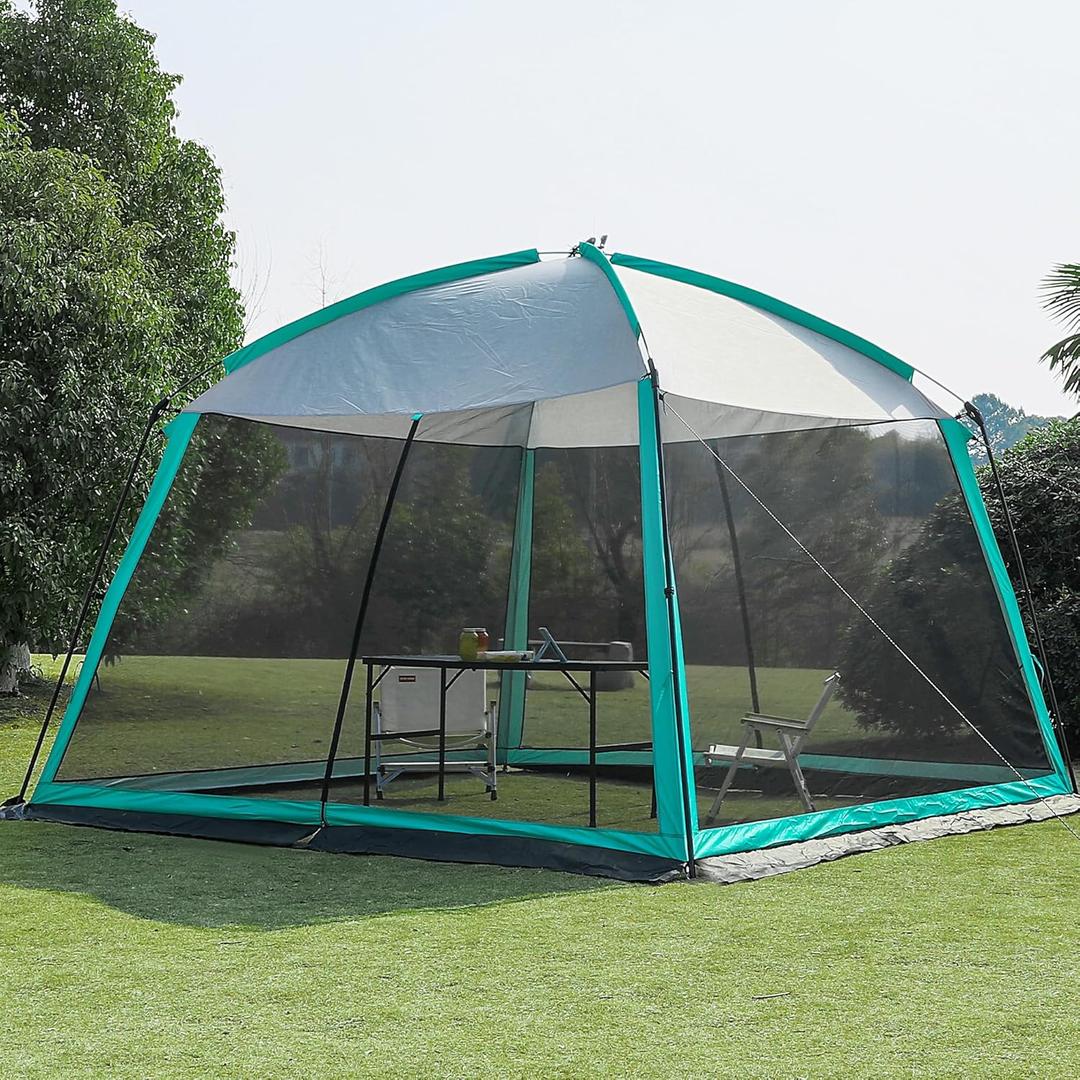 Screen House Room 11x11 Ft Mesh Net Tent Canopy Shelter Gazebo, Easy Setup & Waterproof & Sunshade, Suitable for Camping Trip, Backyard, Beach, Picnic