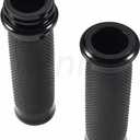 Benlari Motorcycle Black Hand Grips 1 Inch Handlebar Grips Electronic Throttle Universal Compatible with Harley Davidson Touring Softail Road Street Glide Road King 2008-2024