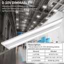 300W LED Linear High Bay Light Fixture, 2FT 40500LM(135LM/W) 5000K Daylight LED Workshops Light,100-277V, 0-10V Dimmable UL Warehouse Lighting for Exhibition Hall, Supermarkets