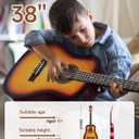 Moukey 38" Acoustic Guitar for Beginners Kids Youth Adult Dreadnought Guitarra Acustica Kit with Chord Poster, Gig Bag, Tuner, Picks, Nylon Strings, Capo, Strap - Sunburst