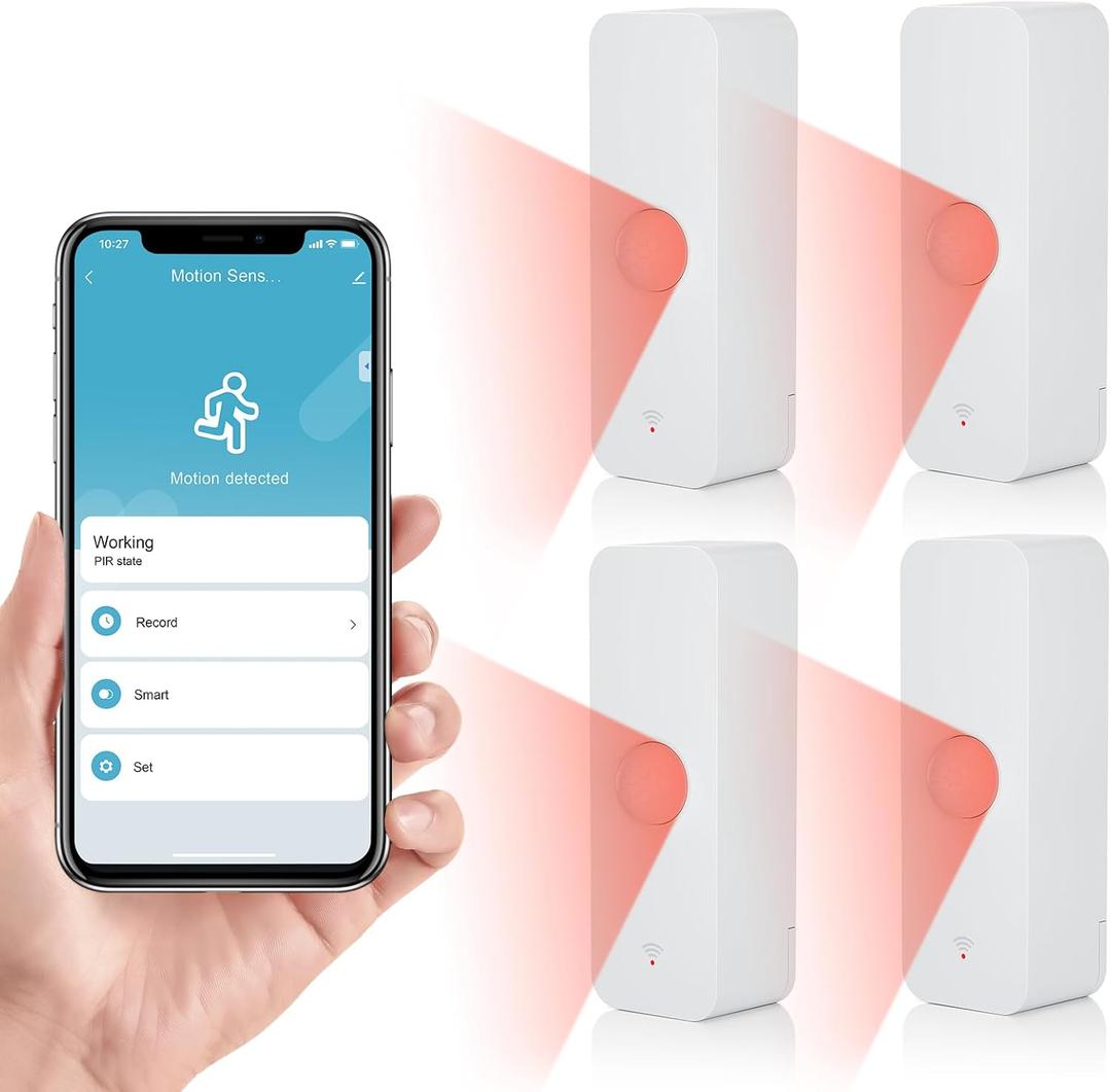 eMylo Zigbee Motion Sensor, Smart Motion Detector, Indoor Motion Sensor, PIR Motion Detector Alert Smart Motion Sensor Security System, Zigbee Hub Required, Compatible with Alexa and Google(4 Packs)