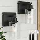 Battery Operated Wall Sconce Set of 2, Rechargeable Cordless Wall Light, Dimmable, Touch Control, 3000K for Living Room, Bedroom Black (Include 2 Special Bulbs) (Black (Clear Tubular Lampshade))