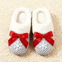 ULTRAIDEAS Women's Warm Winter House Shoes Slippers Memory Foam with Comfy Fleece, Fuzzy Slip-on Indoor Outdoor (8.5, Cloud Grey)