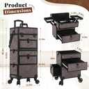 AROUS Rolling Makeup Train Case with Drawers Cosmetology Case on Wheels