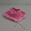 4E's Novelty Cowboy Hat with feathers With Heart Shaped Sunglasses for Women, Felt Cowgirl Hat for Party Costume Dress Up