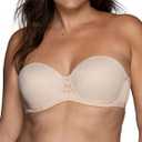 Vanity Fair Women's Beauty Back Smoothing Strapless Bra, 4-Way Stretch Fabric, Lightly Lined Cups up to H (Beige) Size 38C