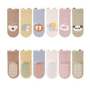 VWU Baby Crew Socks with Grips Unisex Toddler Infant Cotton tube Socks 0-5 Years