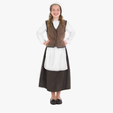 fun shack Kids Colonial Costume Girls, Tudor Kitchen Dress, Medieval Renaissance Outfit, Pilgrim Attire for Girls XL