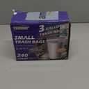 240 Count 3 Gallon Trash Bags Drawstring - 12 Liter Small Garbage Bags for Bathroom, 0.96 Mil Strong White Unscented Plastic Wastebasket Bin Liners for Toilet Office and Bedroom