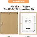 Minimalist 16x20 Frames with Mat for 11x14 Set of 3, Natural Solid Oak Wood 16x20 Frame, Lightweight for Wall Mounting(3 Pack, Oak)