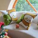 Soft Christmas Tufted Cute throw pillow coverSnowflake Geometric Aesthetic Embroidered pillowcaseStylish Holiday Snowman with Scarf & Hat Cushion Cases for Couch Sofa Bedroom Living Room,1PC