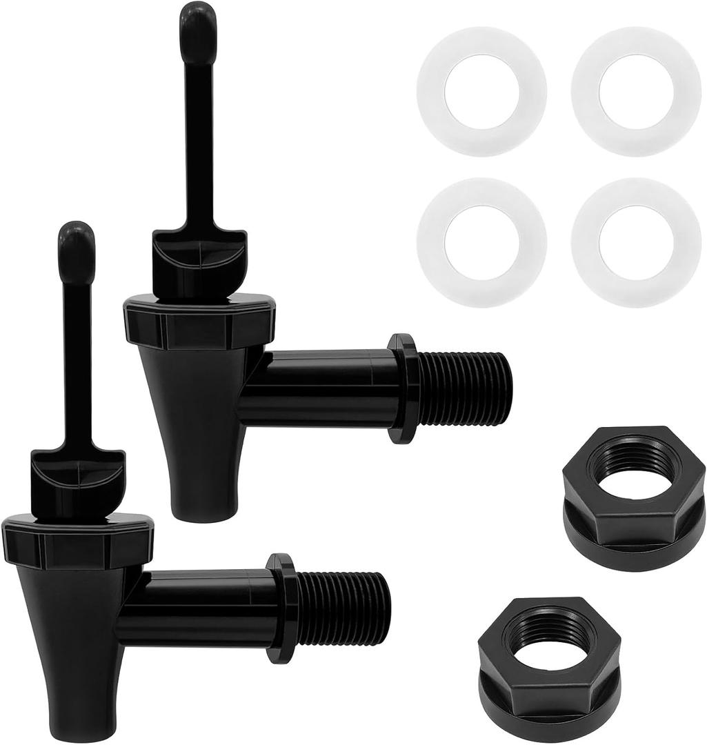 2 Pack 03260.0002 Replacement Faucet Kit for Tea Dispenser, Water Dispenser Replacement Parts for Tea Urn,Beverage Dispenser Tea Faucet Kit with 2 Wing Nut and 2 C-Ring