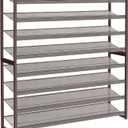 Shoe Rack, Long Shoe Organizer,Max Holds 50 Pairs,8 Tier Metal Shoe Storage Shelf,4-Tier Stackable Shoes Organizer for Garage, Entryway,Bronze