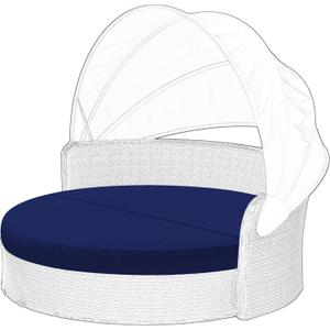 Outdoor Daybed Cushion Cover, 78" Replacement Round Bed Cushion Cover,Outdoor Waterproof and Fade-Resistant Sun Bed Outdoor Cushion Cover - Patio Round Daybed Cushion Cover, Cover ONLY (Navy Blue)