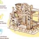 ROKR Marble Run 3D Wooden Puzzles Model Building Kits for Adults - Educational Project Brain Teaser, DIY Crafts for Adults & Kids (Fortress)