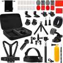 Luxebell Action Camera Accessory Kit for GoPro Hero Black Silver 13 12 11 10 9 8 7 6 5 4 Session Max Akaso Xiaomi Accessories Tripod Head Chest Bike Mount Carrying Case
