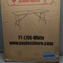 FDW Folding Half Portable Foldable Table for Parties Backyard Events (White, 6 FT 70 * 29) (White, 6 FT)
