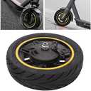 Alomejor Front Wheel with Tire for 9 G30 Electric Scooter, Aluminum Alloy and Rubber, 6.5 Inch, with Drum Brake, 60/70 6.5