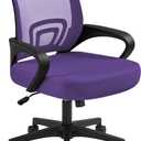 Yaheetech Office Chair Ergonomic Mesh Chair w/Lumbar Support Armrest Wheels Comfortable Racing Seat Adjustable Swivel Rolling Home Executive Mid Back Computer Chair for Adults, Purple