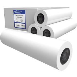 Alliance Wide Format Paper 24" x 150' CAD Bond Rolls (20lb | 4 Rolls, 24 In x 150 Ft | 2" Core)