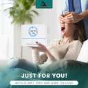 Cotton Pad Holder Christmas Birthday Gifts Sets For Women,Automatic Reusable Square Dustproof Waterproof Cosmetic Bathroom Pad Dispenser include Headband,Wrist Bands,Hair Clips Scented Candles (White)