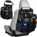 Front & Seat back organizer with dedicated tablet and 15.6 IN laptop storage stabilizers external stabilizing side straps soft adjustable shoulder straps hardened buckle Universal fits for Most of Car