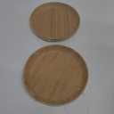 Cluzelar 7.5in Round Bamboo Wooden Plates - 2PCS Reusable Dinner Plates for Food, Snack, Dessert