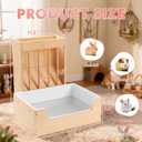 Extra-Large 2-in-1 Rabbit Litter Box & Hay Feeder Set, Wood, Mess Proof, for Guinea Pigs, Chinchillas, Hamsters, and Rabbits