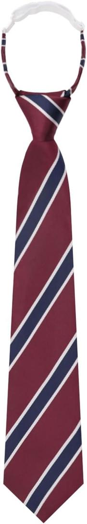 Black Tie for Women Pre-tied Adjustable Womens Ties 2.75" Skinny Neckties for Women School Uniforms Graduation (Red Stripe)