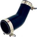 2" to 2.25" (51 to 57mm) ID 45 Degree Silicone Reducer Coupler, 4" (102mm) Long Leg for Radiator Coolant, 4-Ply Reinforced with 2 T to Bolt Clamps, Black