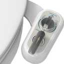 Left Handed Bidet Attachment for Toilet - Self-Cleaning control panel on left side Dual Nozzle (Frontal & Rear Wash) Non-Electric Adjustable Water Pressure, Water Bidet Toilet Seat Attachment