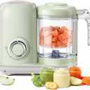 AMZBABYCHEF Baby Food Maker, 4 in 1 Baby Food Processor and Steamer, Puree Blender, Multifunctional Baby Puree Maker, Dishwasher Safe (Green)