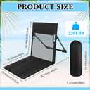 Karenhi 4 Pcs Foldable Poolside Chairs Portable Beach Chair Folding Seat for Edge of Pool Provide Back Support with Carry Bag for Adults Traveling Camping Picnic Lawn