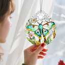 Christmas Ornaments: Stained Glass Ornament, Christmas Tree Ornament, Hanging Ornaments for Home Decor, Xmas Tree Decorations,Exquisite Holiday Decor, Gift & Holiday Present - Monarch Butterfly