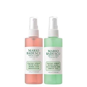 Mario Badescu Facial Spray with Aloe, Herbs and Rose Water for All Skin Types, Face Mist that Hydrates, Rejuvenates & Clarifies (4 Fl Oz (Pack of 2))