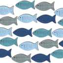Spiareal 24 Pcs Wooden Fish Wall Decor Nautical Beach Wall Decor, Wood Fish Art Hanging Decorative Coastal Beach Decorations for Home Outdoor Lake House Decoration, 4 Colors(Fresh)