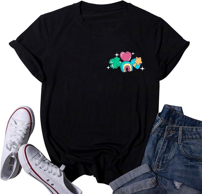 St Patricks Day Shirt Women One Lucky Teacher St. Patrick's Day Shirts for Women School Teach Shirt, Size 2XL