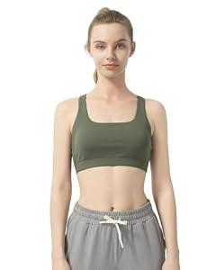 Leapstride Womens Sports Bra Padded Crisscross Back Medium Support Sports Bras with Removable Cups for Workout Yoga XS