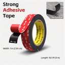 Double Sided Tape Heavy Duty, 1 in x 16.5 ft, Strong Adhesive Waterproof Mounting Tape for Car, Walls, LED Strip Light, Home & Office Dcor