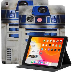 Case for iPad 9th 8th 7th Generation 10.2 inch 2021/2020/2019, Premium PU Leather Folding Stand Shell TPU Back Cover with Auto Sleep/Wake, Robot (Robot Vintage)