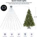 Christmas Tree Lights 280LED 10 Lines Christmas Lights for Tree 8 Lightting Modes for 4 ft-7 ft Christmas Tree, UL Certified Waterproof Indoor Outdoor Christmas Decorations(CoolWhite)