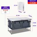 Nice C Camping Table, Folding Table Height Adjustable, Camp Table, Storage Kitchen Table, Lightweight Aluminum, with Carry Handle for Outdoor, Beach, BBQ, Picnic, Cooking, Festival, Indoor, Office, 18.6D x 47.3W x 27.8H in