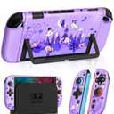Dockable Case for Nintendo Switch 2 - Cute Cool Cartoon Design Soft TPU Grip Cover for Joy-Con Purple Eyes PC for Switch 2 Protective Case 2025 for Boys Teens Girls