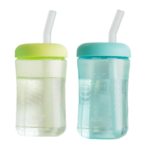 The First Years Squeeze & Sip Toddler Straw Cups  Squeezable Transition Sippy Cup with Silicone Straw  Toddler Feeding Supplies  7 Oz  2 Count  Ages 6 Months and Up