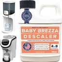 Descaler Compatible with Baby Brezza - 4 to 8 Uses - Descaler for Baby Bottle Dispensers & Washers - 32 oz Universal Cleaning Solution - Safe, All-Natural, Removes Mineral Buildup & Residue