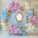 Pateeha Gender Reveal Balloon Arch Kit 12Ft Pink Blue Balloon Garland Metallic Champagne Balloons for Gender Reveal Decorations Boho Neutral Baby Shower Birthday