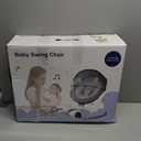 Baby Swing for Infants to Toddler Portable Babies Swing Timing Function 5 Swing Speeds Bluetooth Touch Screen Music Speaker with 10 Preset Lullabies 5-Point Carabiner (Ivory White)