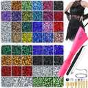 Briskbloom Hotfix Rhinestones Setter with 30000PCS Rhinestones, Hot Fix Applicator Tool Bedazzler Kit, 24 Colors, 3mm 4mm 5mm Hotfix Crystals for Clothing Fabric Crafts, SS10 SS16 SS20 3 Gems Sizes